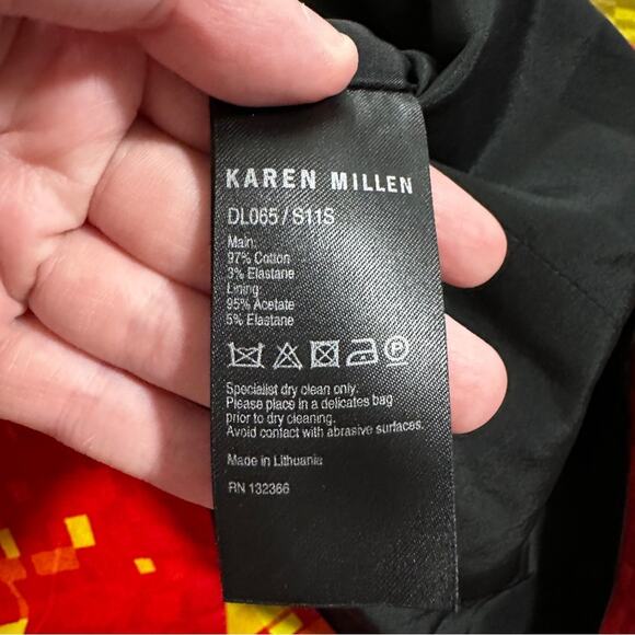 Karen Millen Black Ombre Colorful Block Print Sleeveless Mini Dress Size 4 - Picture 6 of 9